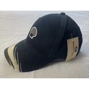 Mossy Oak Hat Shell Logo Adjustable Black w/ Green Camo Cap Embroidered New